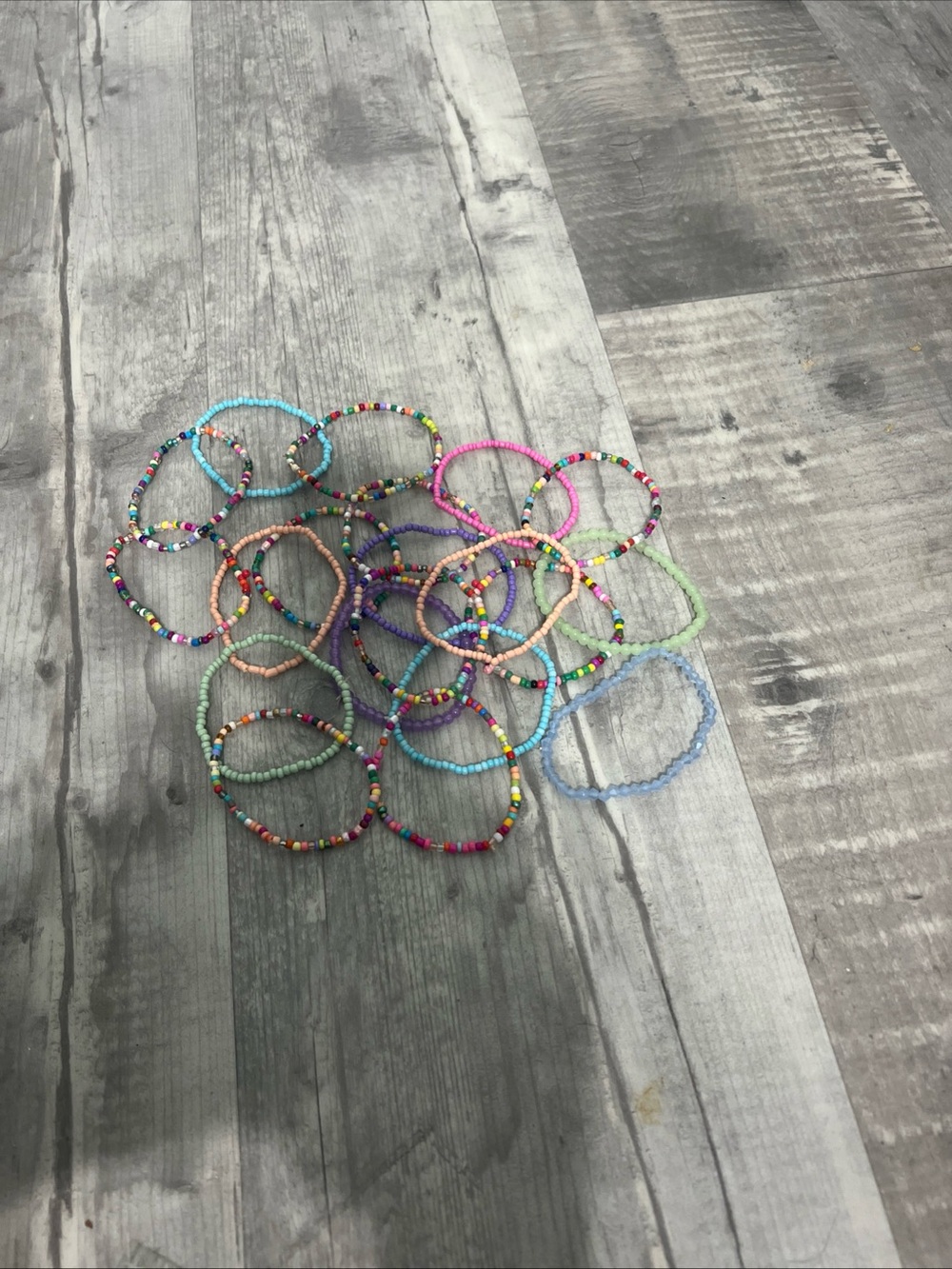 Women’s or Kids Multicolor Beaded Stretch Bracelets - Pack of Fun - Picture 2 of 2